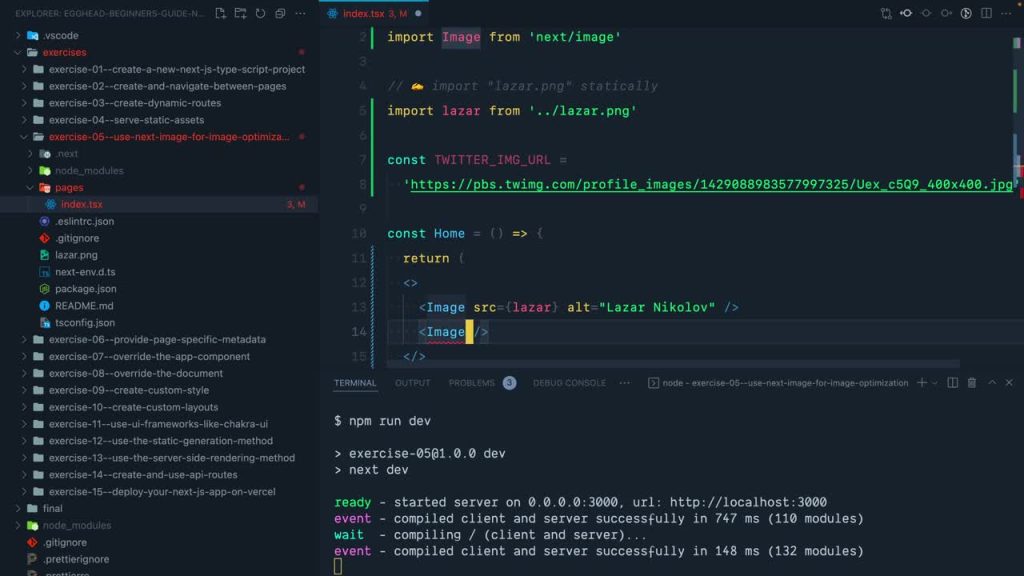 egghead use the next js image component for image optimization 2A8xLMXw4