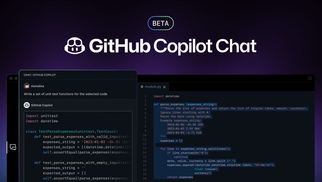 github copilot chat ai artificial intelligence visual studio development coding programming